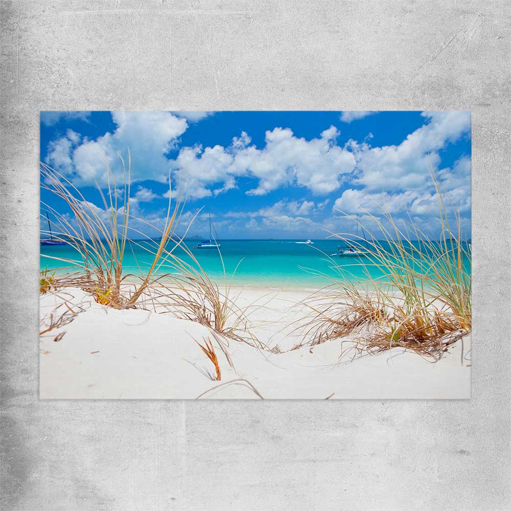 Beach and coastal wall art print of Serene Whitehaven Beach on a rolled print