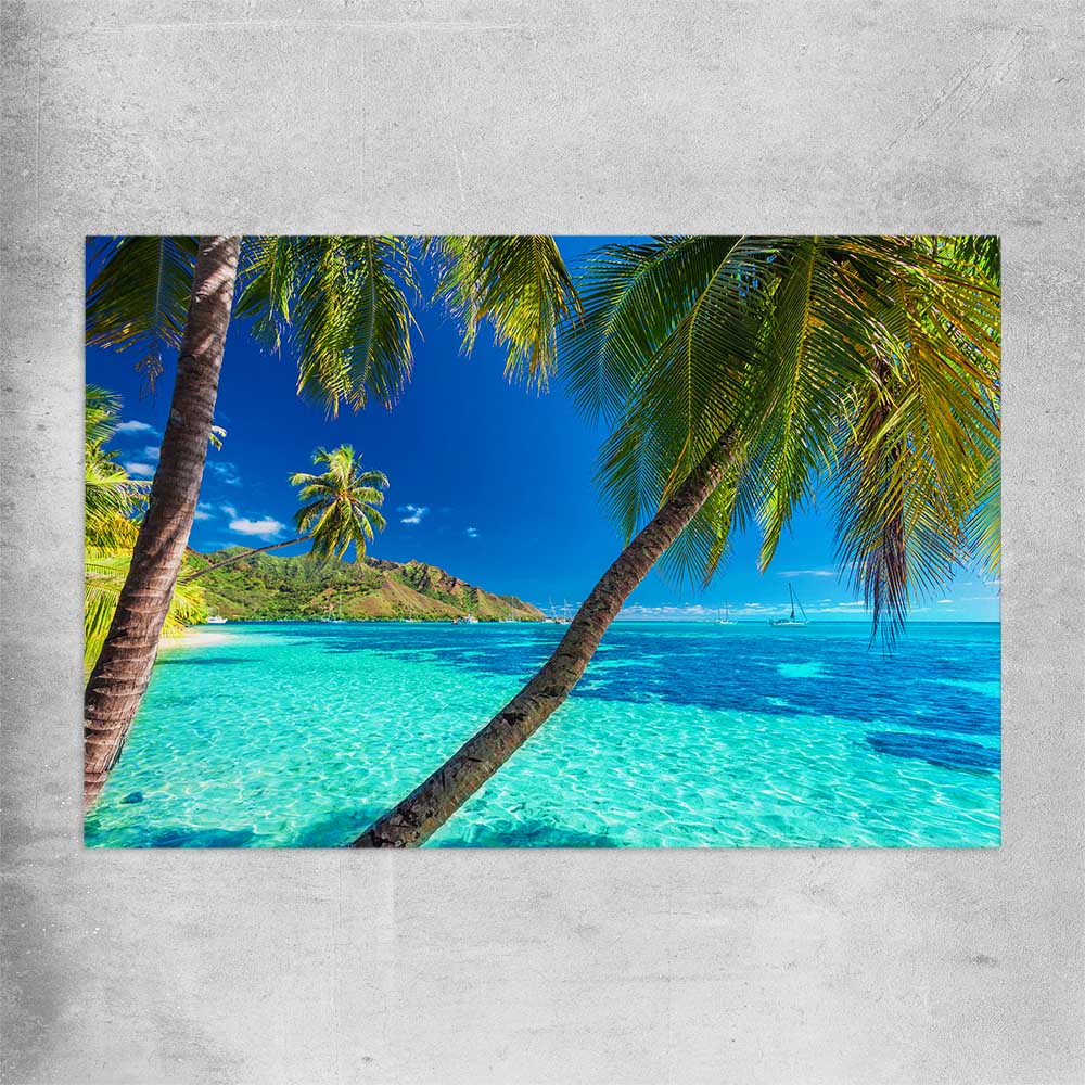 Beach and coastal wall art print of Tahiti Paradise on a rolled print