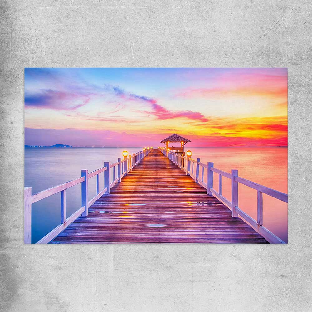 Beach and coastal wall art print of Walking Into Stillness on a rolled print