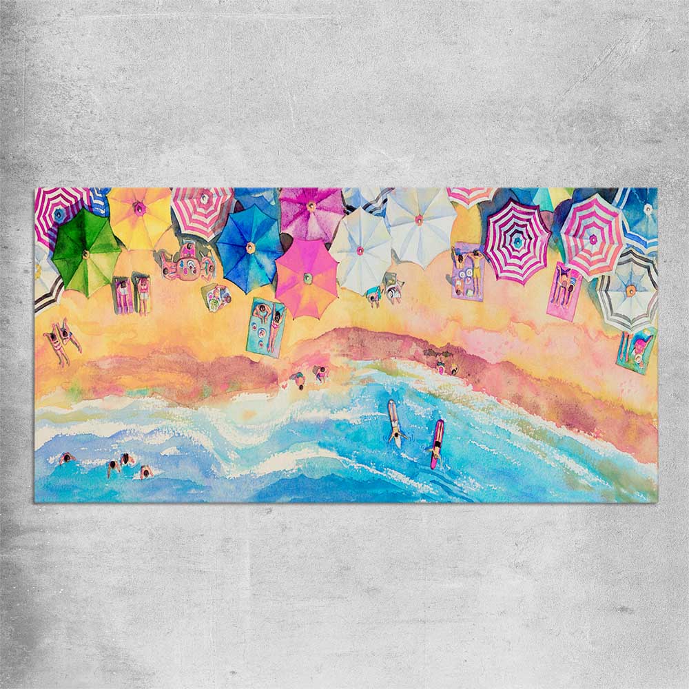 Beach and coastal wall art print of Watercolour Beachscape on a rolled print