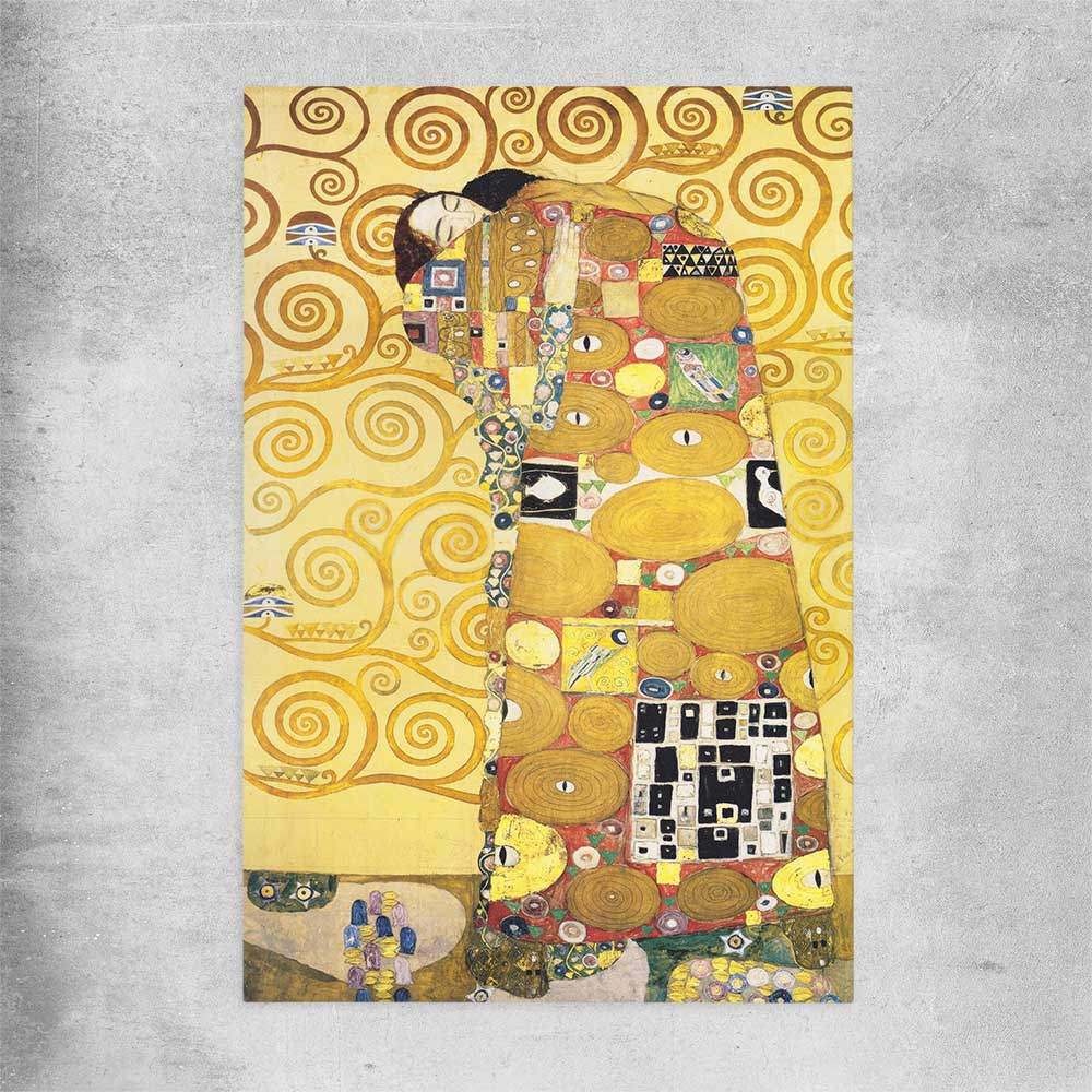 Classic wall art and canvas print of Fulfillment Gustav Klimt on a rolled print