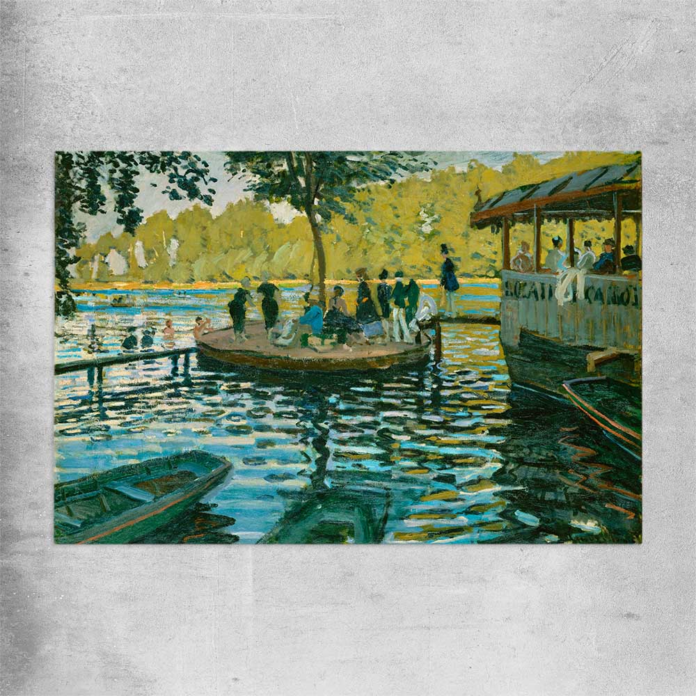 Classic wall art and canvas print of La Grenouillere Claude Monet on a rolled print