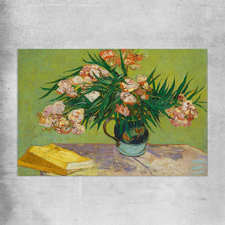 Classic wall art and canvas print of Oleanders Van Gogh on a rolled print