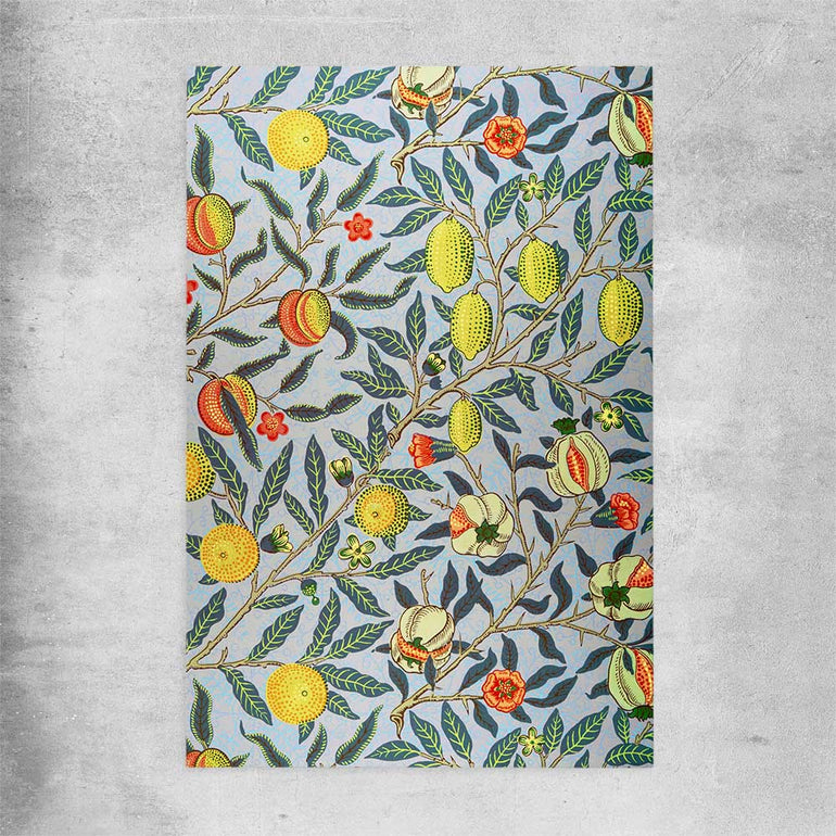 Classic wall art and canvas print of Pomegranate William Morris on a rolled print