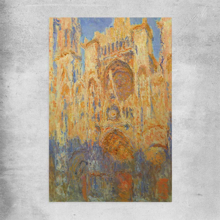 Classic wall art and canvas print of Rouen Cathedral Claude Monet on a rolled print