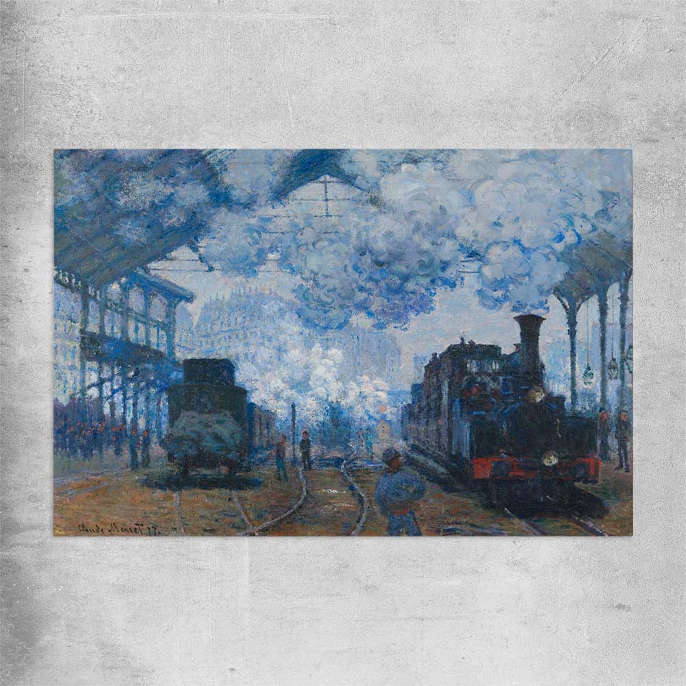 Classic wall art and canvas print of Saint-Lazare Claude Monet on a rolled print