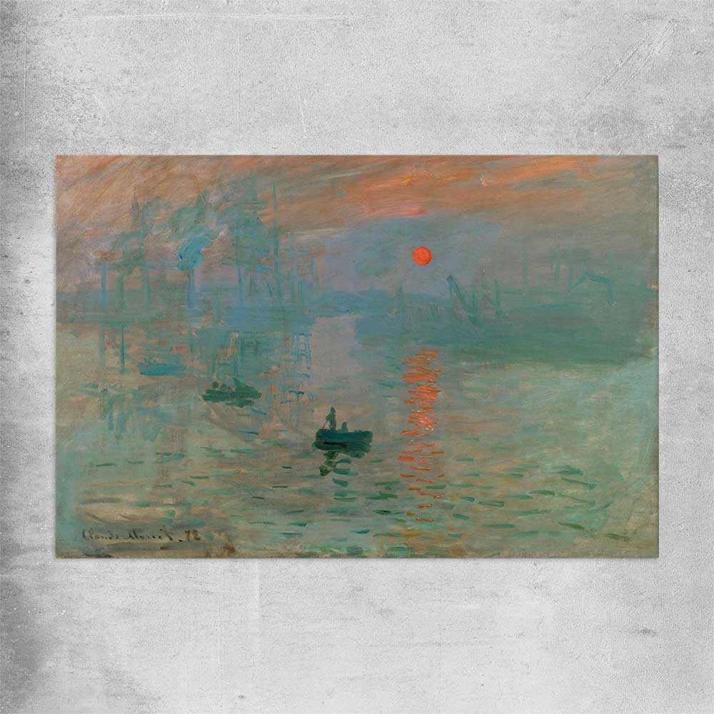Classic wall art and canvas print of Sunrise Claude Monet on a rolled print