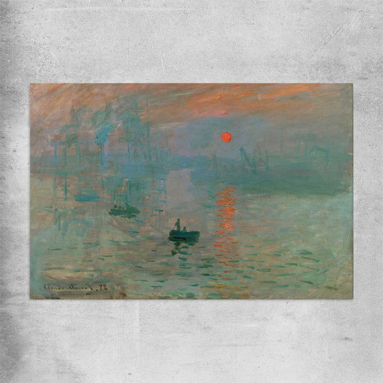 Classic wall art and canvas print of Sunrise Claude Monet on a rolled print