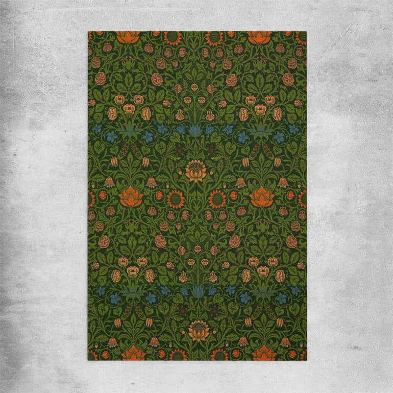 Classic wall art and canvas print of Violet Columbine William Morris on a rolled print