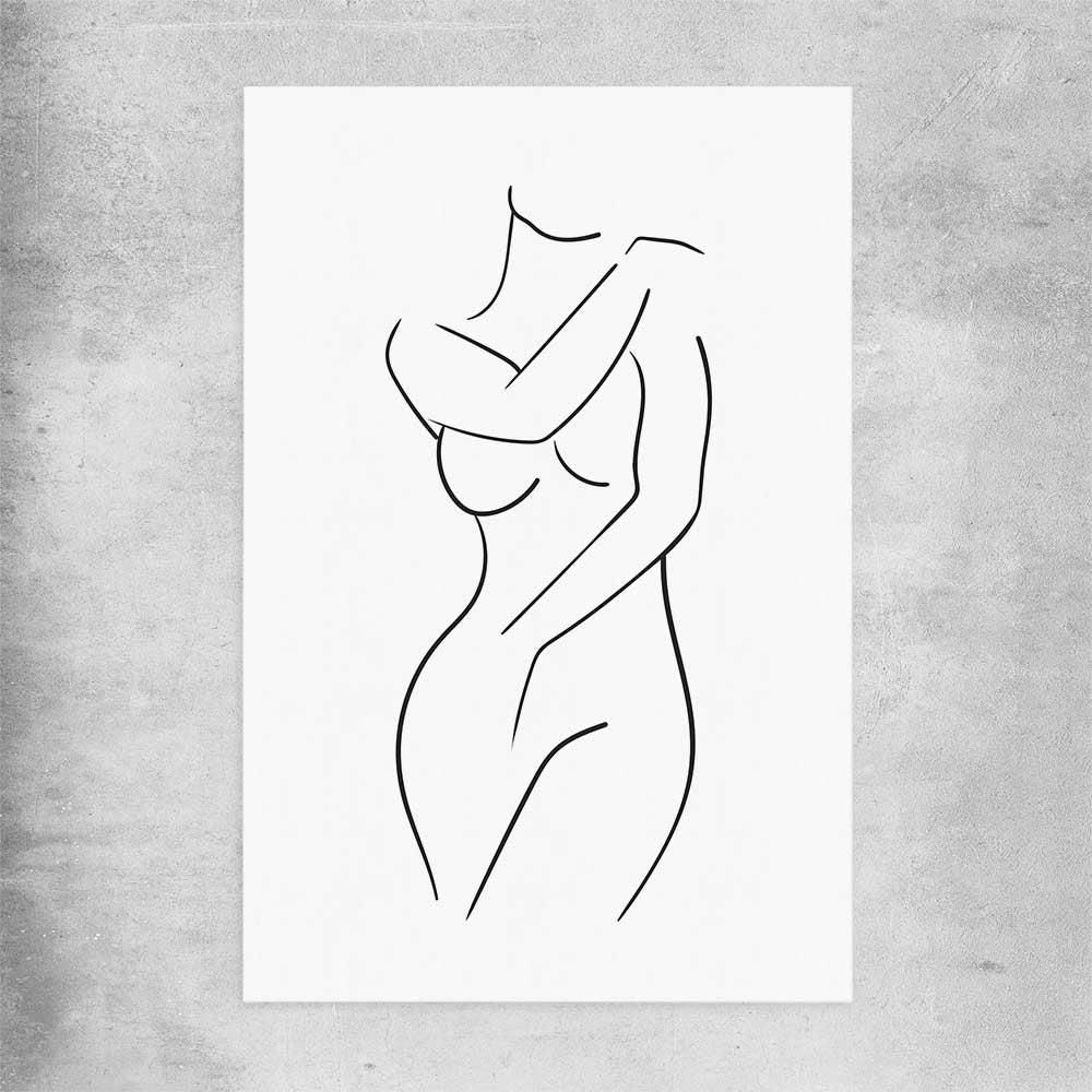 Body Pose rolled print - part of our high quality fashion canvas wall art and prints collection