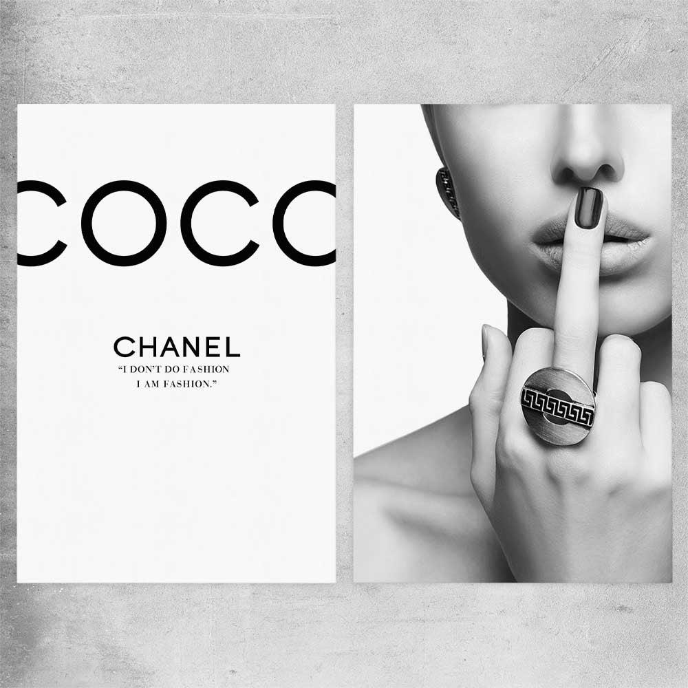 Coco Fashion Pair rolled print - part of our high quality fashion canvas wall art and prints collection