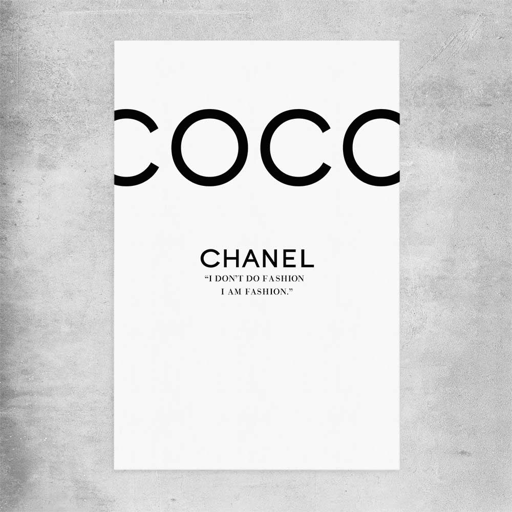 Coco Fashion White rolled print - part of our high quality fashion canvas wall art and prints collection
