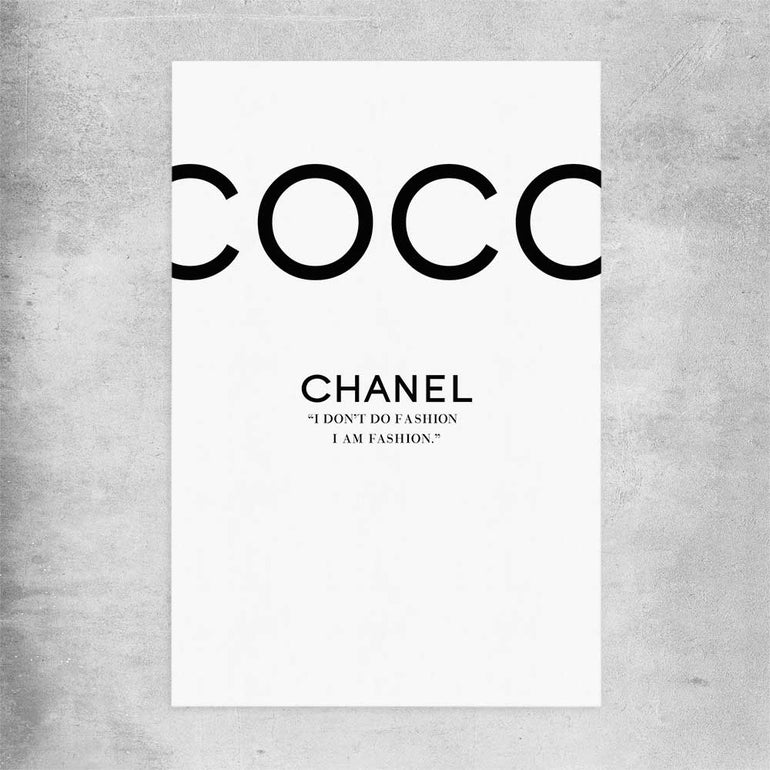 Coco Fashion White rolled print - part of our high quality fashion canvas wall art and prints collection