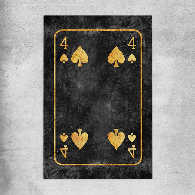 Inspirational wall art print of Four of Spades on a rolled print