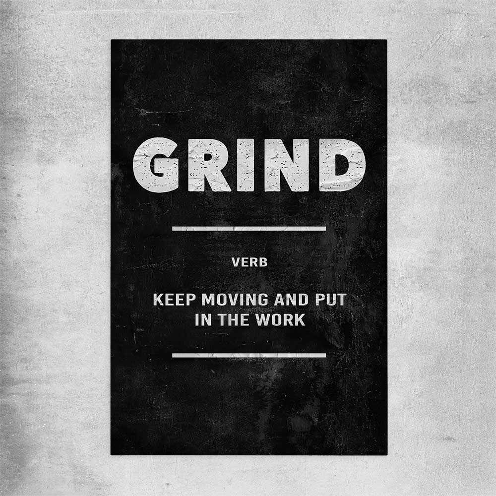 Grind Definition rolled print - part of our high quality fashion canvas wall art and prints collection