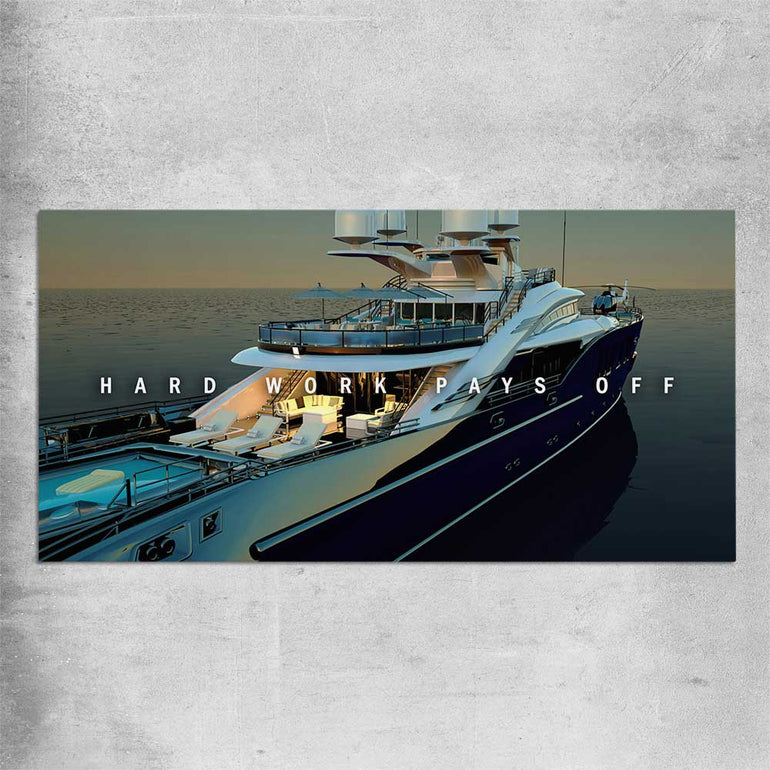 Hard Work Pays Off rolled print - part of our high quality fashion canvas wall art and prints collection