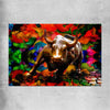 Inspirational wall art print of Raging Bull on a rolled print