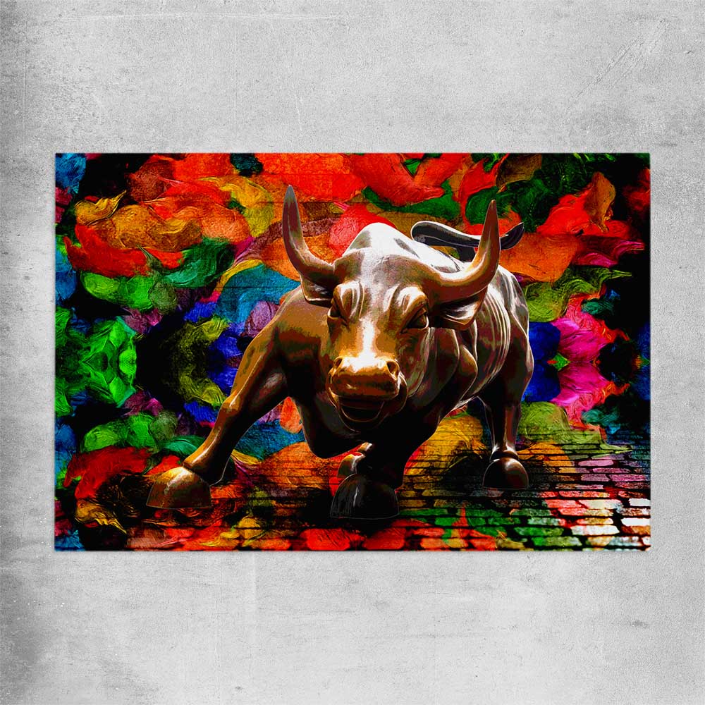 Inspirational wall art print of Raging Bull on a rolled print