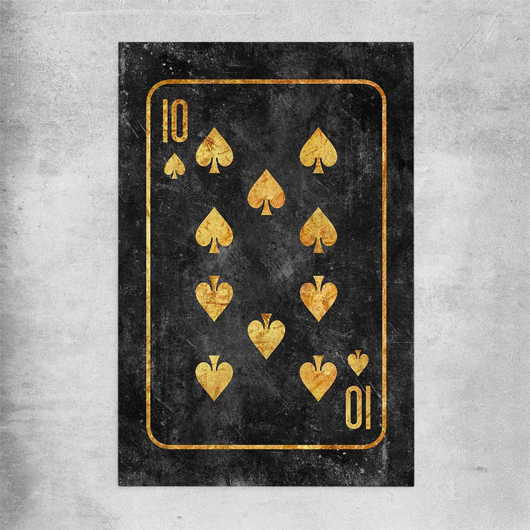 Inspirational wall art print of Ten of Spades on a rolled print