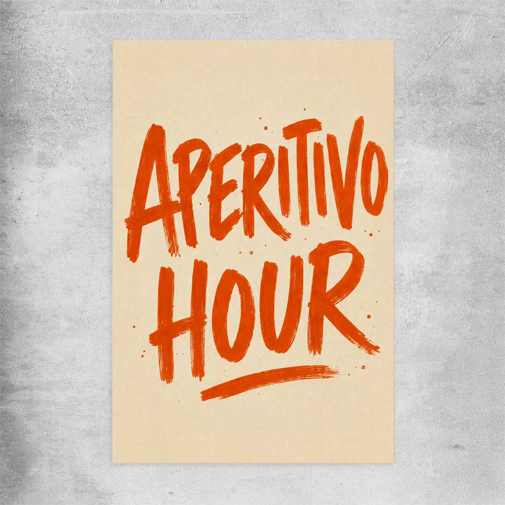 Aperitivo Hour rolled print is a colourful and stylish canvas wall art and print suited for the kitchen area