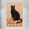 Black Cat and Peaches rolled print is a colourful and stylish canvas wall art and print suited for the kitchen area
