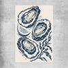 Coastal Indigo Oysters rolled print is a colourful and stylish canvas wall art and print suited for the kitchen area