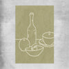 Green Bottle rolled print is a colourful and stylish canvas wall art and print suited for the kitchen area