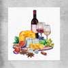 Wine and Cheese Feast rolled print is a colourful and stylish canvas wall art and print suited for the kitchen area