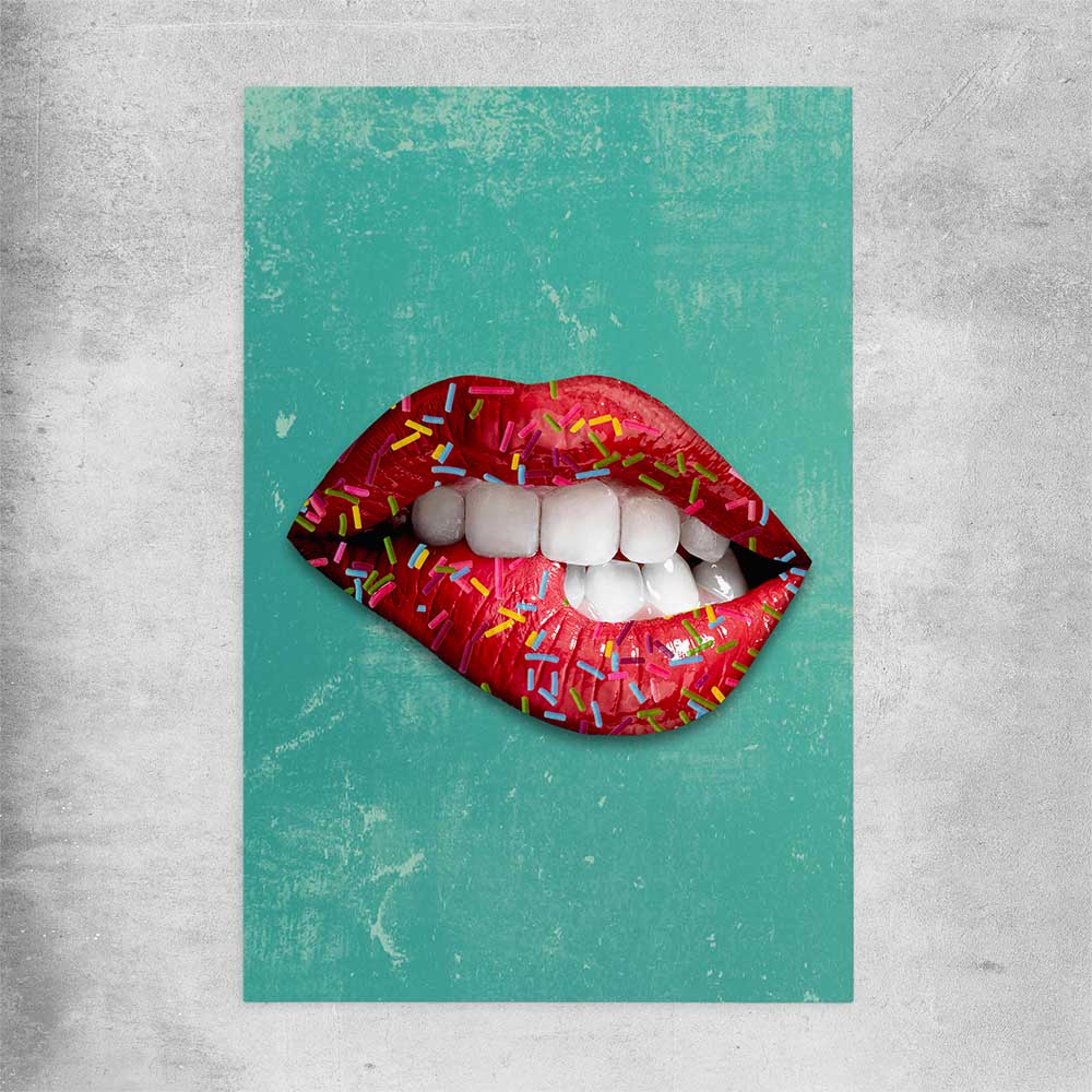 Candy Pop rolled print - part of our high quality canvas lips wall art collection