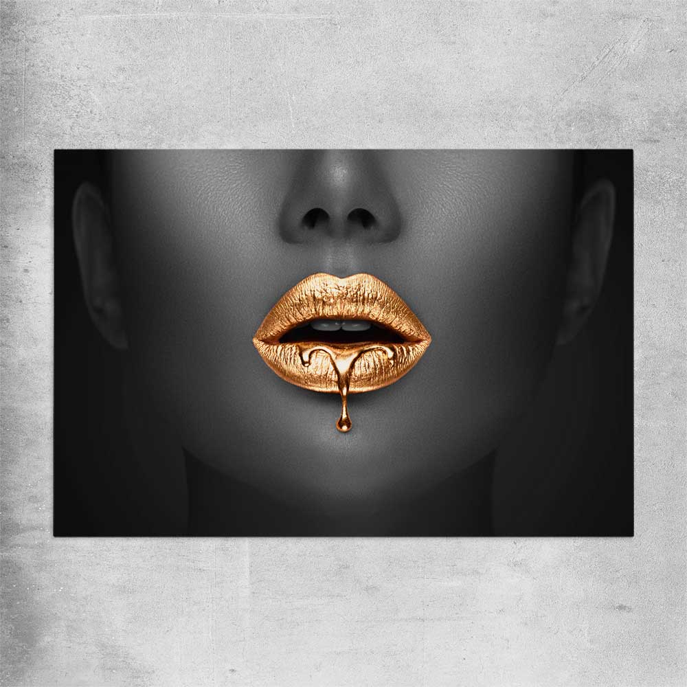 Dripping Elegance rolled print - part of our high quality canvas lips wall art collection
