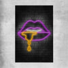 Neon Lips rolled print - part of our high quality canvas lips wall art collection