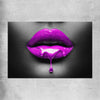 Purple Lust rolled print - part of our high quality canvas lips wall art collection
