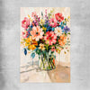 Floral print of Colourful Blooms on a rolled print