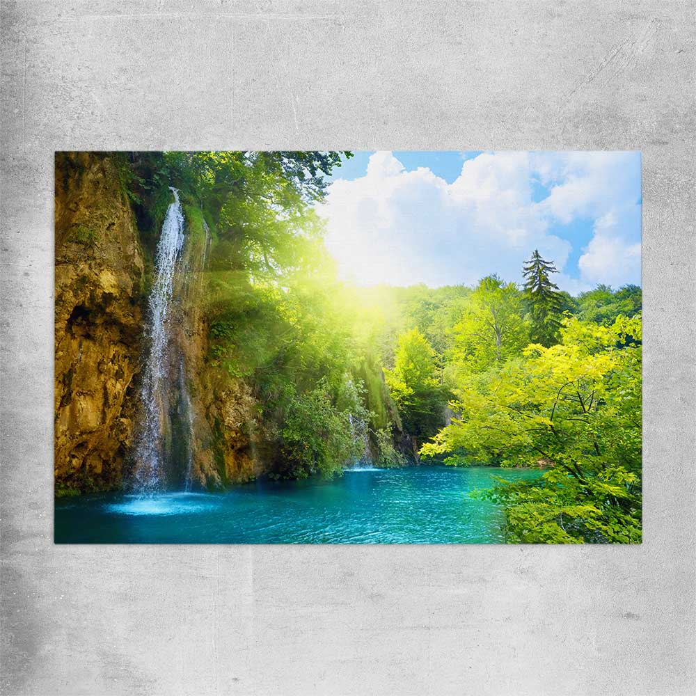 Floral print of Emerald Forest River on a rolled print