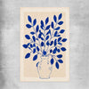 Floral print of Indigo Botanica on a rolled print