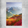 Floral print of Mont Blanc Autumn Valley on a rolled print
