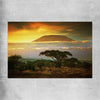 Floral print of Mount Kilimanjaro Sunset on a rolled print
