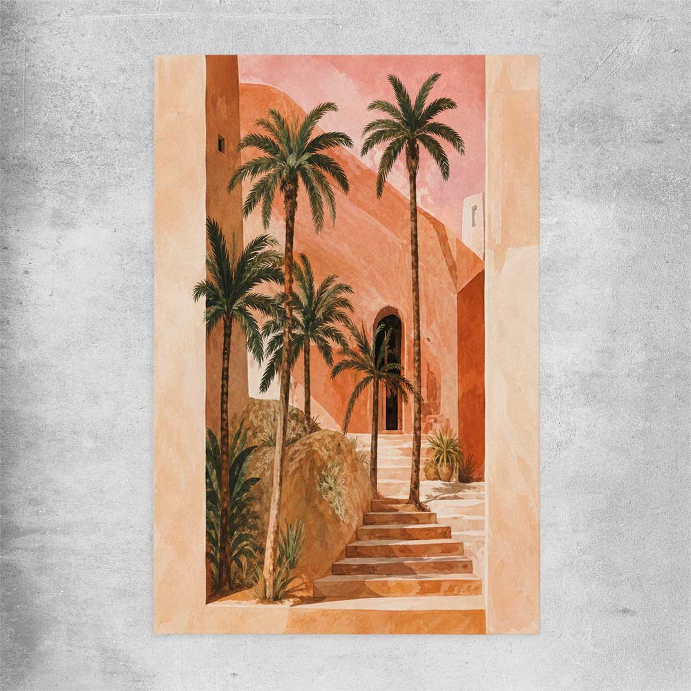 Floral print of Palm House on a rolled print