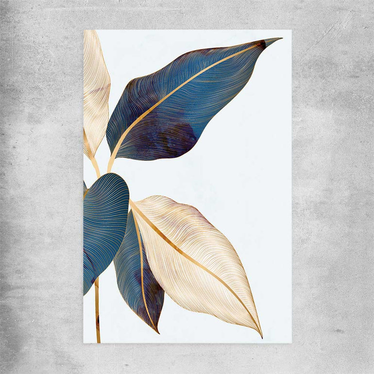 Floral print of Botanic Blue One on a rolled print