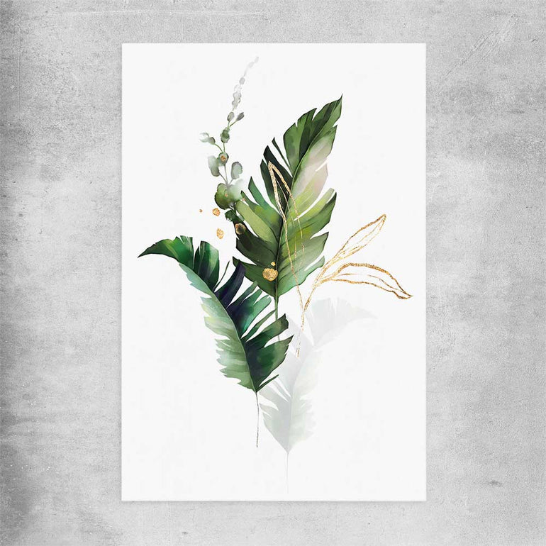 Floral print of Botanic Gold One on a rolled print