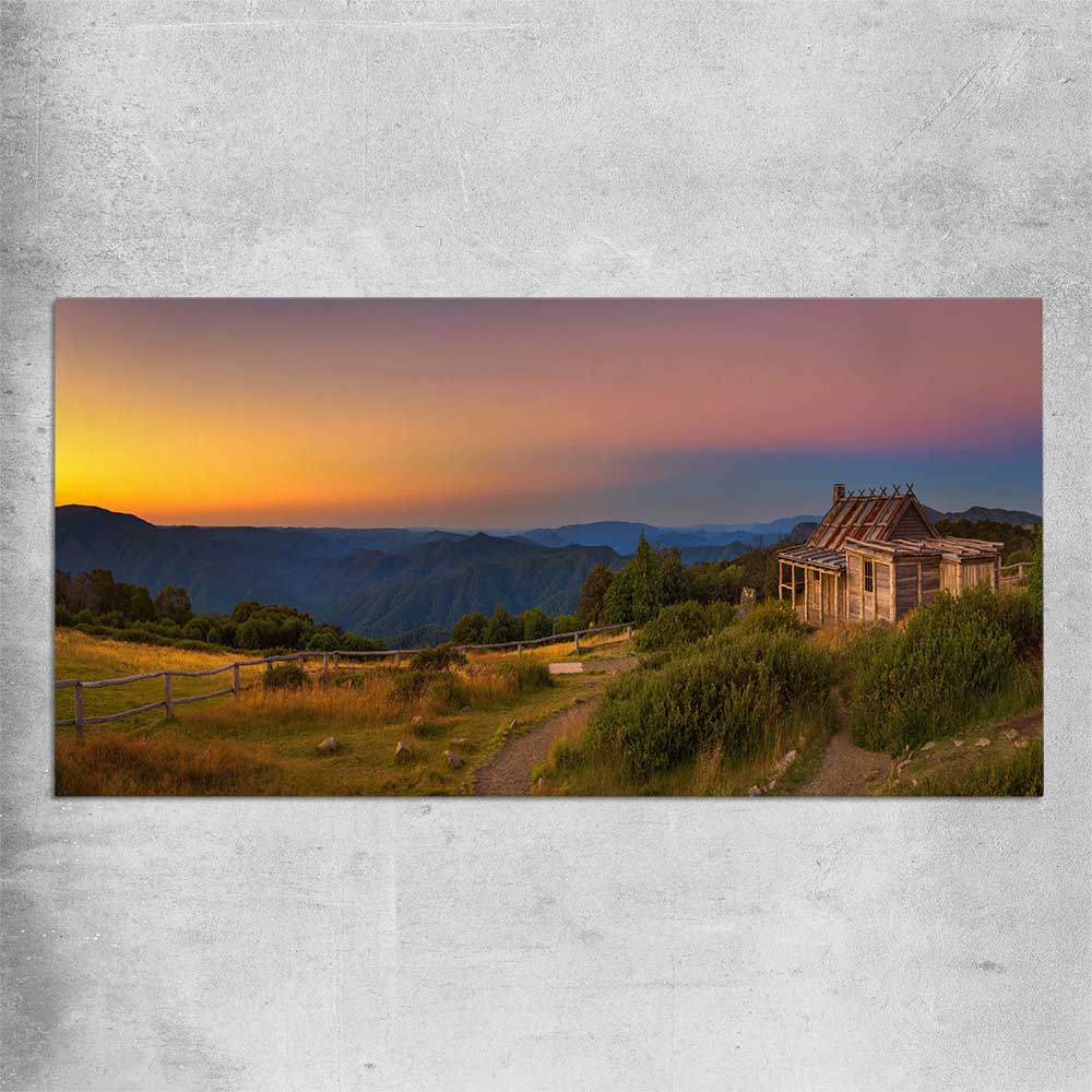 Floral print of Craigs Hut Victorian Alps on a rolled print