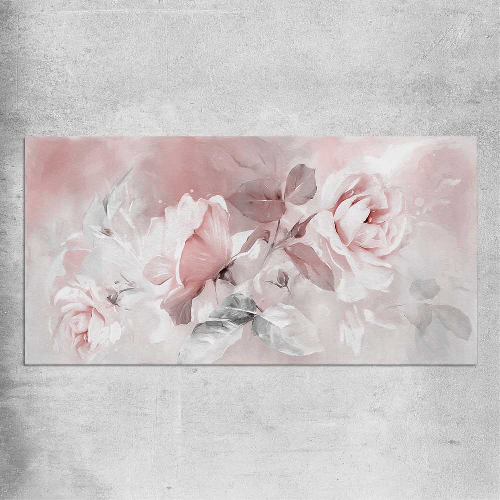 Floral print of Delicate Pink Rose on a rolled print