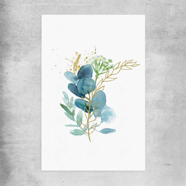 Floral print of Eucalyptus Bunch One on a rolled print