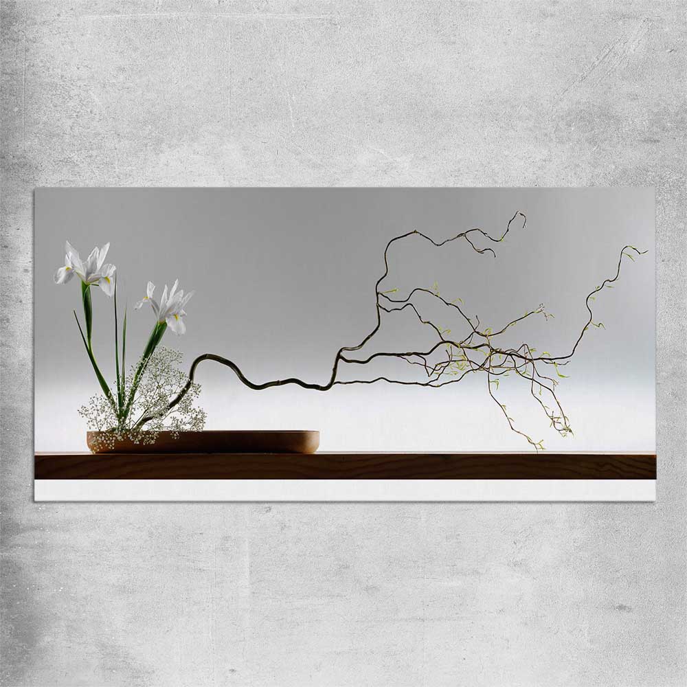 Floral print of Growing Ikebana on a rolled print
