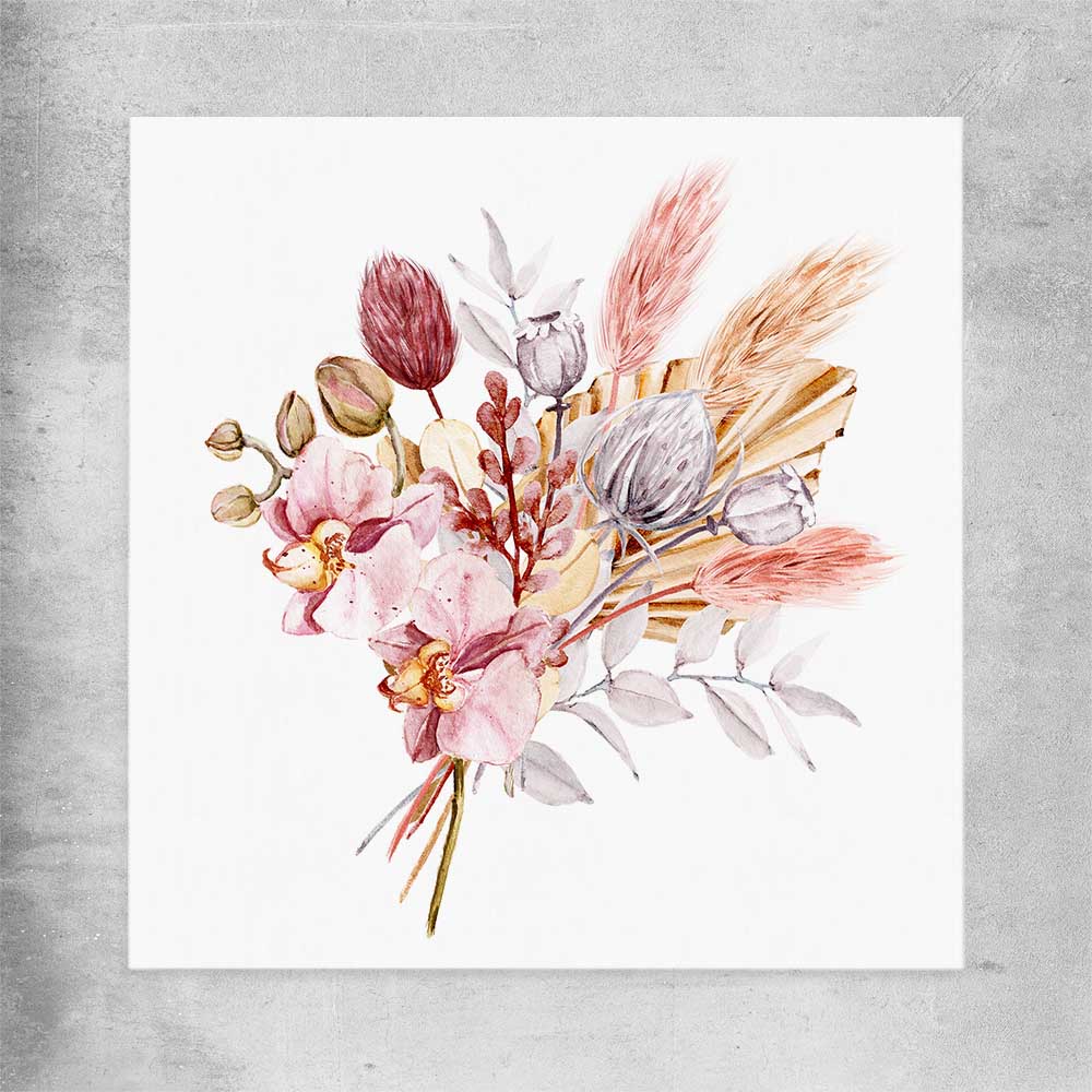 Floral print of Pampas Bunch on a rolled print