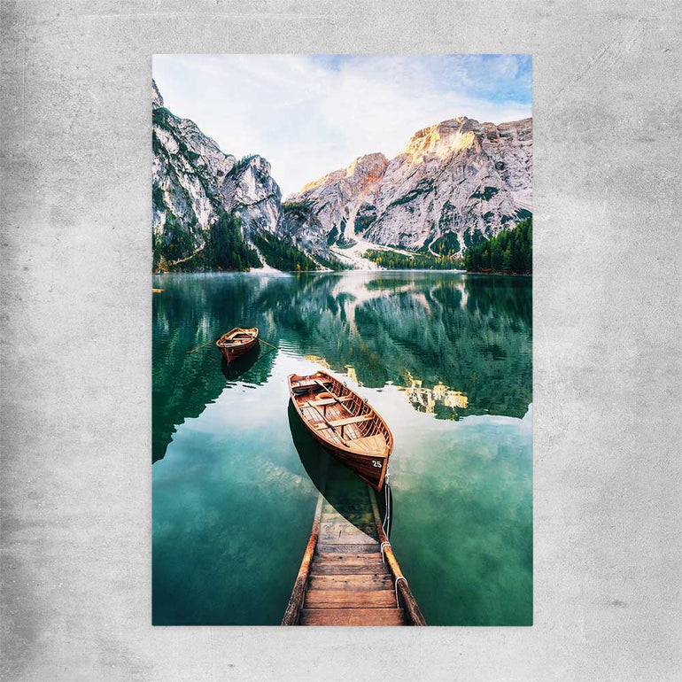 Floral print of Tranquil Lake on a rolled print