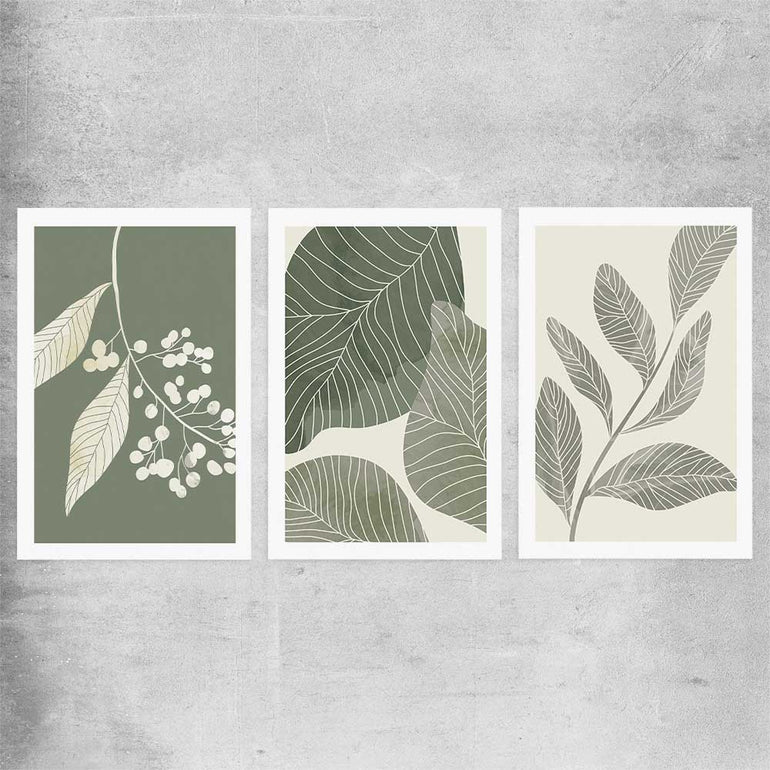 Floral print of Vintage Floral Set on a rolled print