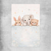 Baby Animal Trio rolled print is a nursery canvas wall art and print suited for childrens nursery area