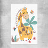 Cheerful Giraffe rolled print is a nursery canvas wall art and print suited for childrens nursery area