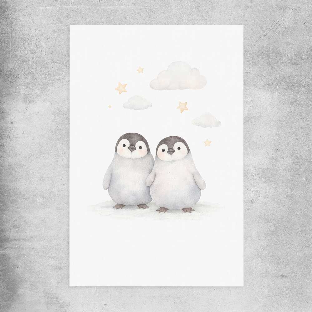 Cute Penguins rolled print is a nursery canvas wall art and print suited for childrens nursery area